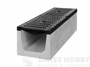 Betonový žlab D400 s litinovou mříží