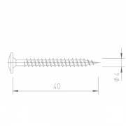 Upevňovací vrut V5143 - 4x40 mm - nerez A2, drážka Torx